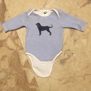 Black Dog Company Striped Blue Onesie